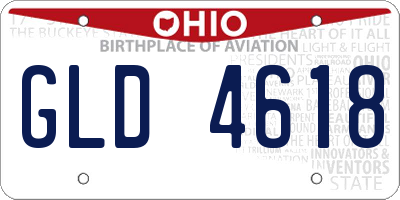OH license plate GLD4618