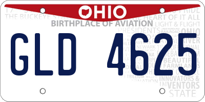 OH license plate GLD4625
