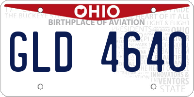 OH license plate GLD4640