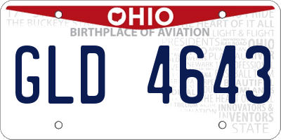 OH license plate GLD4643