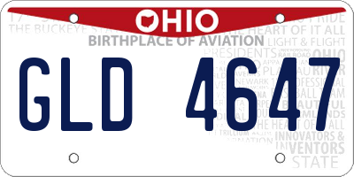 OH license plate GLD4647