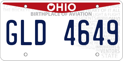 OH license plate GLD4649