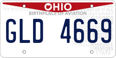 OH license plate GLD4669