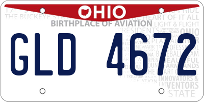 OH license plate GLD4672