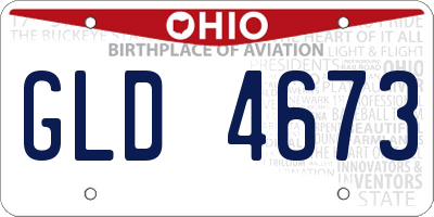 OH license plate GLD4673