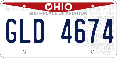 OH license plate GLD4674