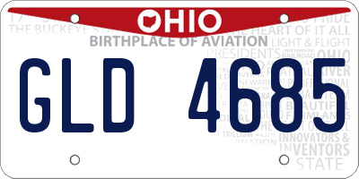 OH license plate GLD4685