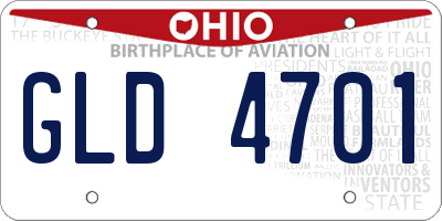 OH license plate GLD4701