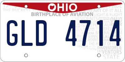 OH license plate GLD4714