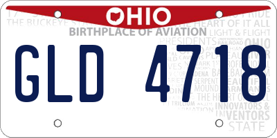 OH license plate GLD4718