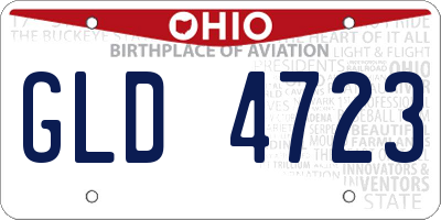 OH license plate GLD4723