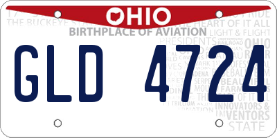 OH license plate GLD4724