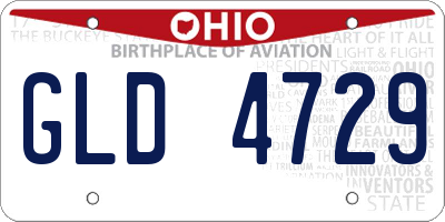 OH license plate GLD4729