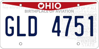 OH license plate GLD4751