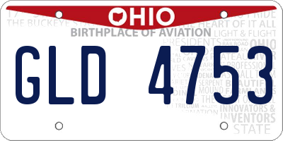 OH license plate GLD4753