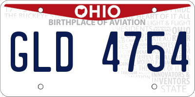 OH license plate GLD4754
