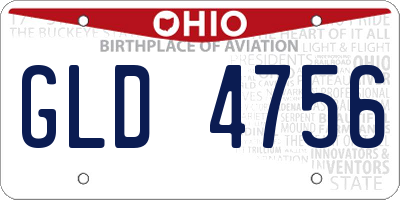 OH license plate GLD4756
