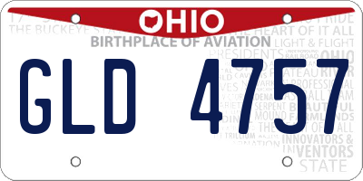 OH license plate GLD4757