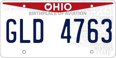 OH license plate GLD4763