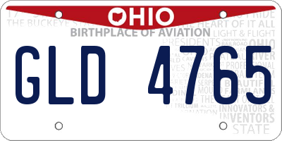 OH license plate GLD4765