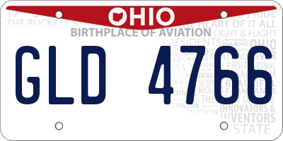 OH license plate GLD4766