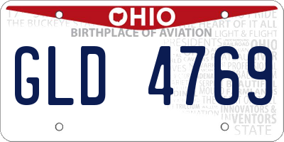 OH license plate GLD4769