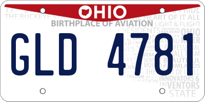OH license plate GLD4781