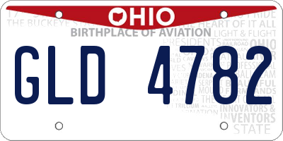 OH license plate GLD4782