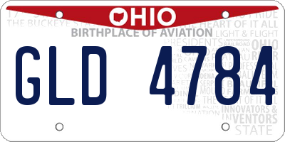 OH license plate GLD4784