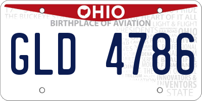 OH license plate GLD4786