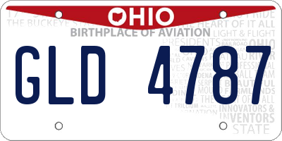 OH license plate GLD4787