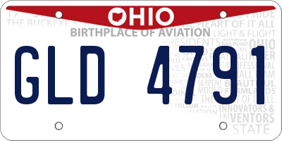 OH license plate GLD4791