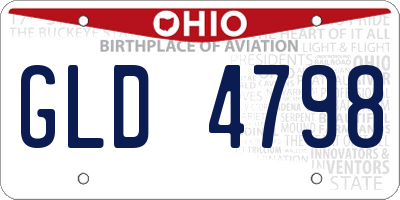 OH license plate GLD4798
