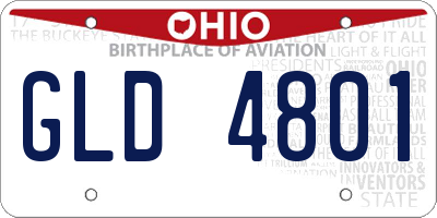 OH license plate GLD4801