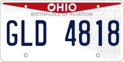 OH license plate GLD4818