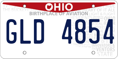 OH license plate GLD4854