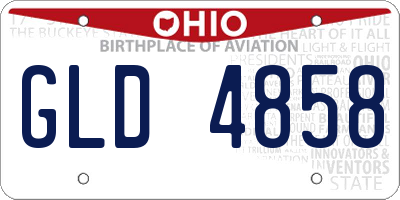 OH license plate GLD4858