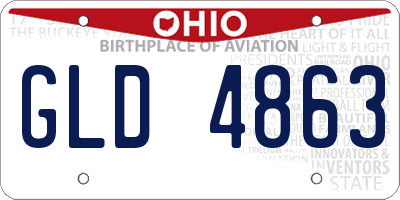 OH license plate GLD4863