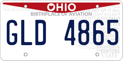 OH license plate GLD4865