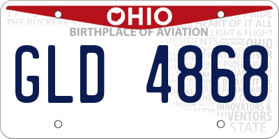 OH license plate GLD4868