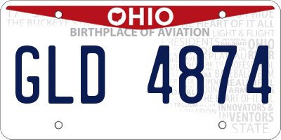 OH license plate GLD4874