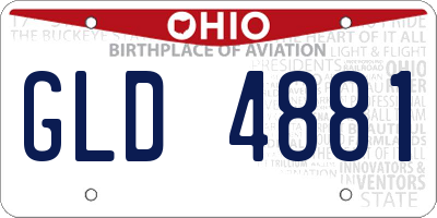 OH license plate GLD4881