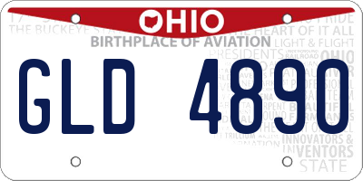 OH license plate GLD4890