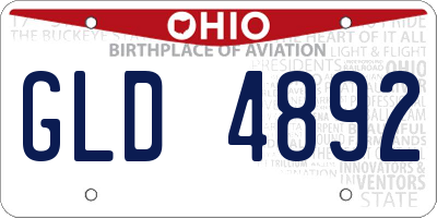 OH license plate GLD4892