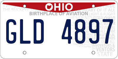 OH license plate GLD4897