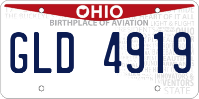 OH license plate GLD4919
