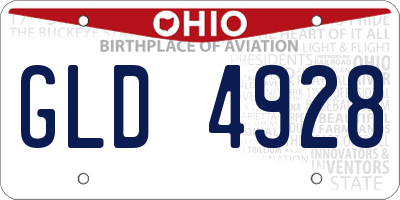 OH license plate GLD4928