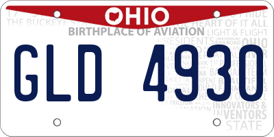 OH license plate GLD4930