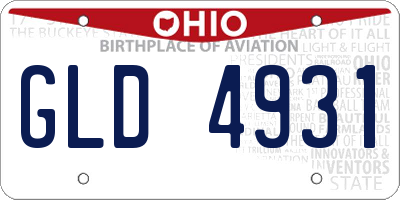 OH license plate GLD4931