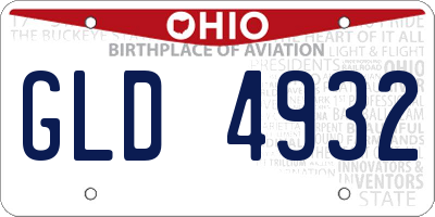 OH license plate GLD4932